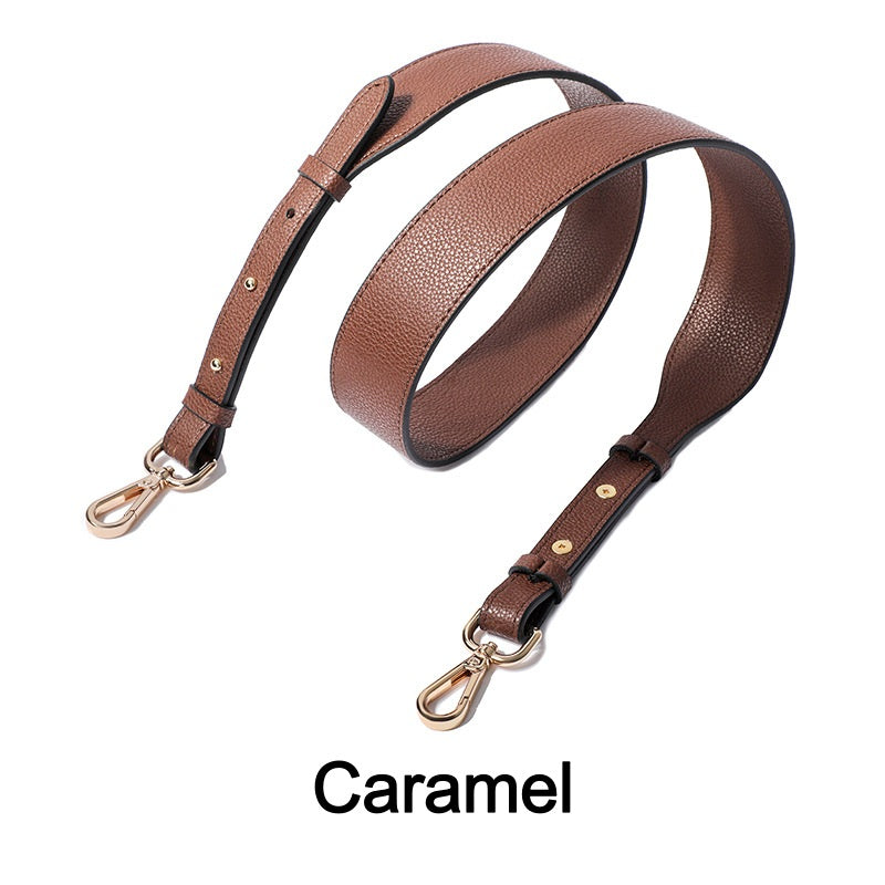 Pebble Leather Bag Strap 18 colors, 3.6cm Width with Gold, Silver, Gunmetal Hardware Length Adjustable 106 to 110cm