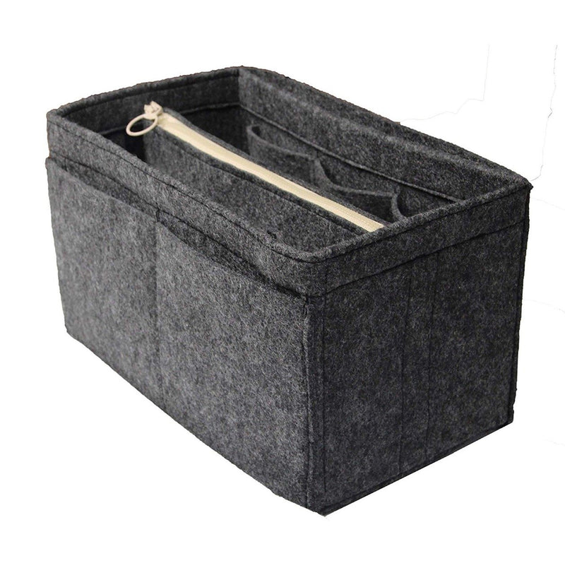 [PACKING CUBE GM Organizer] Felt Purse Insert with Middle Zip Pouch, Customized Tote Organize, Bag in Handbag (Style B)