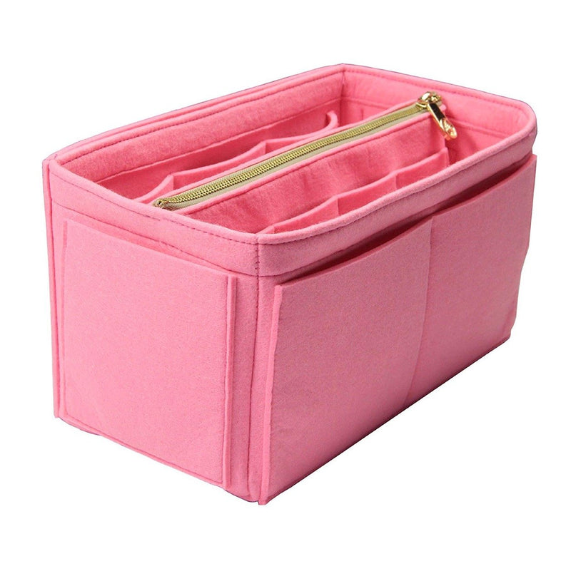 [PACKING CUBE PM Organizer] Felt Purse Insert with Middle Zip Pouch,  Customized Tote Organize, Bag in Handbag (Style B)