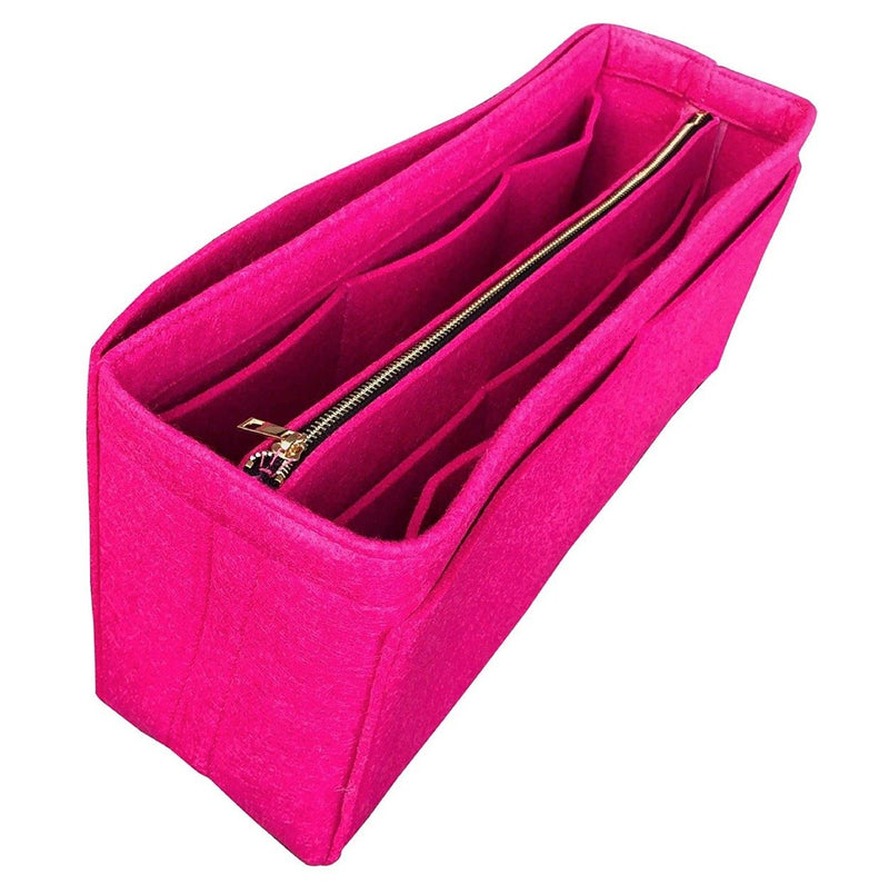 [New Wave Chain Tote Organizer] Felt Purse Insert with Middle Zip Pouch, Customized Tote Organize, Bag in Handbag (Style B)