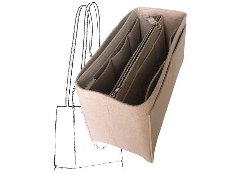 For [Telfar Medium Shopping Bag] Insert Organizer Liner (Style B) Khaki