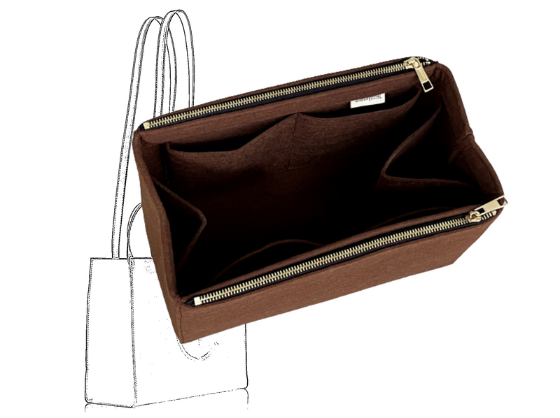 For Telfar Shopping Bag Insert Organizer Liner Type D Double Zip