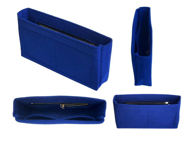 [19 Handbag Organizer] Felt Purse Insert (Slim with Zipper), Customized Bag Organizer, Liner Protector