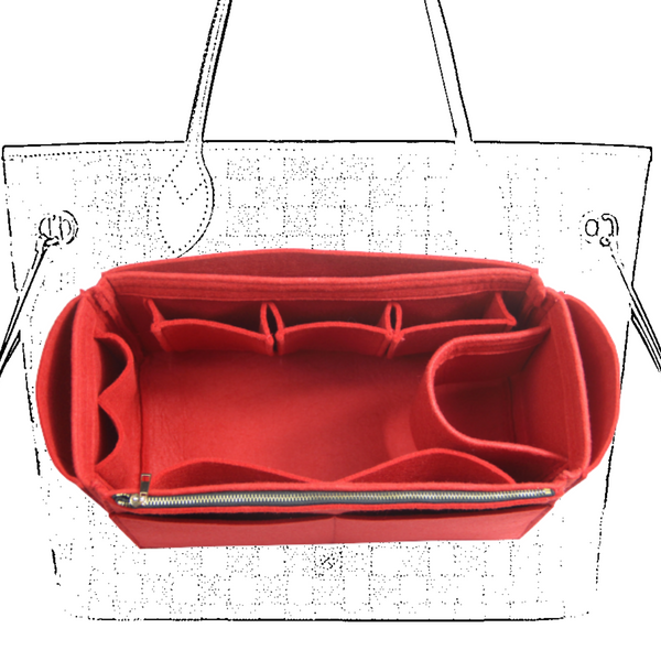 [Neverfull GM Organizer] Felt Purse Insert, Bag in Bag, Customized Tote  Organize, Cosmetic Makeup Diaper Handbag (Style JIA)