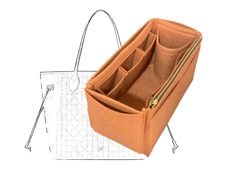[Neverfull GM Organizer] Felt Purse Insert, Bag in Bag, Customized Tote Organize, Cosmetic Makeup Diaper Handbag (Style JIA)