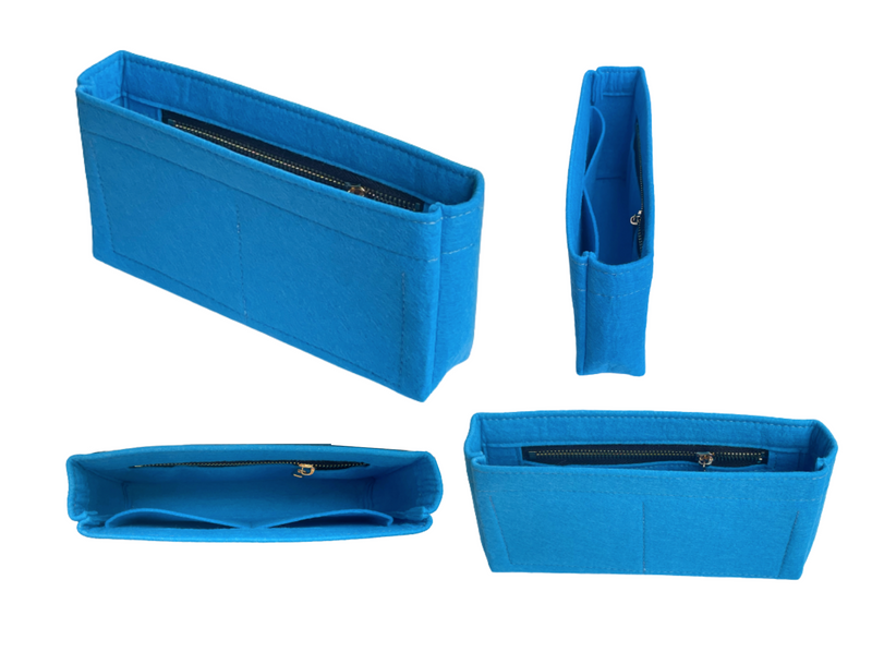 [Large Jumbo Classic Double Flap Organizer] Felt Purse Insert (Slim with Zipper), Customized Bag Organizer, Liner Protector