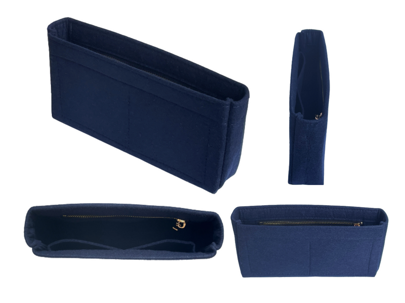 [19 Large Handbag Organizer] Felt Purse Insert (Slim with Zipper), Customized Bag Organizer, Liner Protector