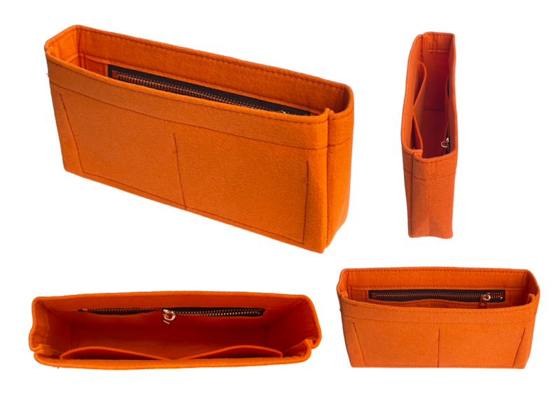 [19 Maxi Handbag Organizer] Felt Purse Insert (Slim with Zipper), Customized Bag Organizer, Liner Protector
