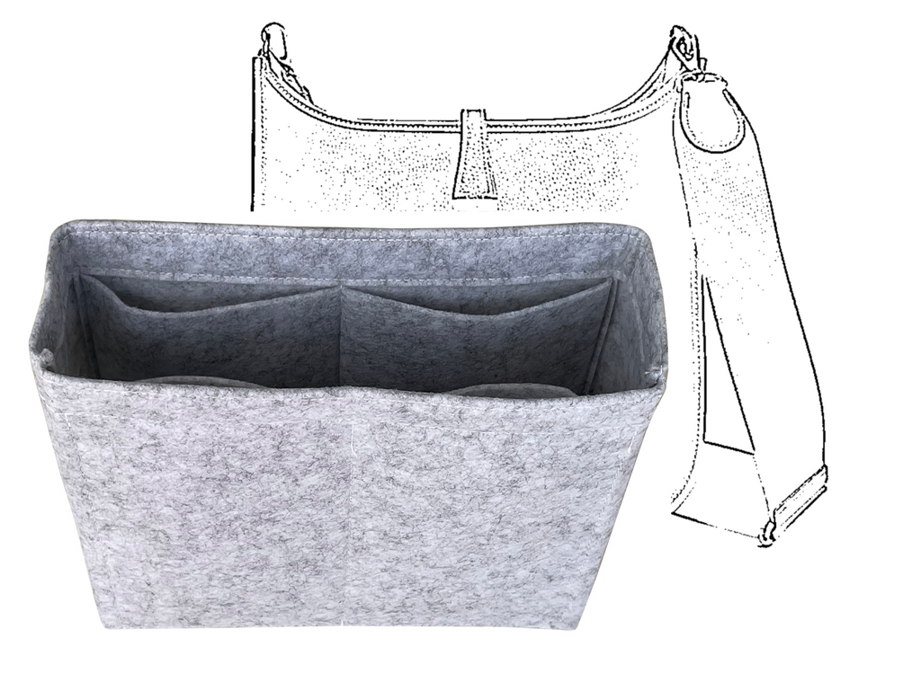 JennyKrafts Compatible for Odeon PM Organizer, Felt Purse Insert Bag Liner  Shaper Protector Pouch Tote Organize Handbag (Style MT) - Light-Grey