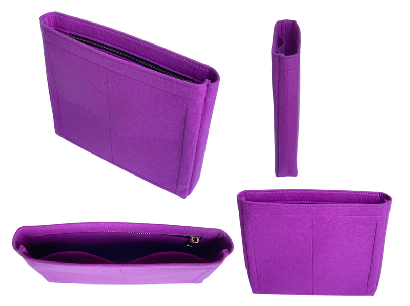 For [19 SHOPPING BAG] Felt Purse Organizer Shaper Liner Protector Lining Tote Bag Insert (Slim with Zipper)