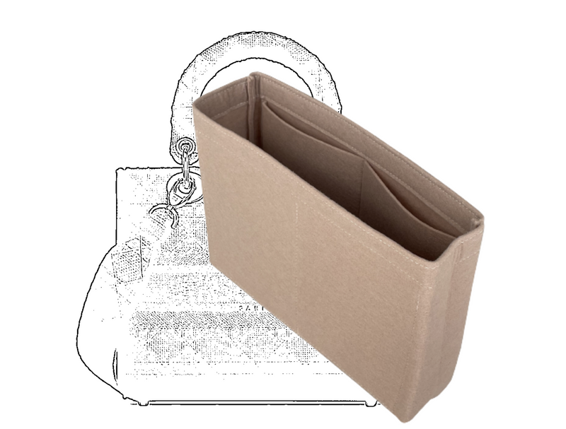 [Medium Lady D-LITE Bag Organizer] Felt Organizer Purse Insert (Slim Design), Customized Bag Organizer, Liner Protector,  Dlite