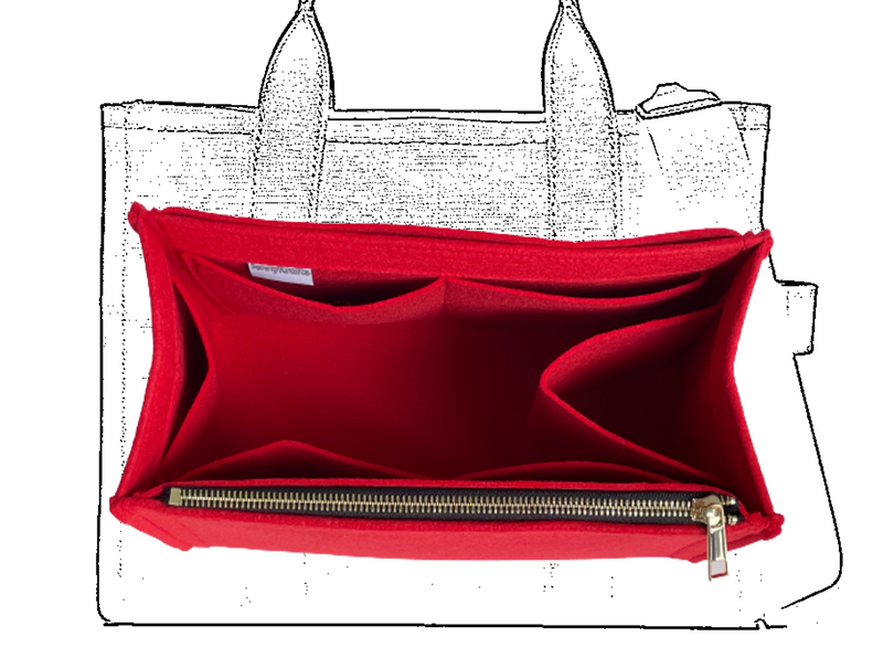 [Speedy 30 Organizer] Felt Purse Insert with Middle Zip Pouch, Customized  Tote Organize, Bag in Handbag (Style B)