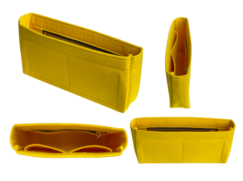 [Petit Palais Organizer] Bag Organizer Felt Purse Insert (Slim with Zipper), Liner Protector Lining Protection