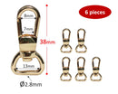 BUNDLE of 6 Pieces, Clasps Handbag Bag Clips, Gold Silver Nickel, Lobster Claw, Swiveling Hook for Purse Strap, Luggage Tag Charm