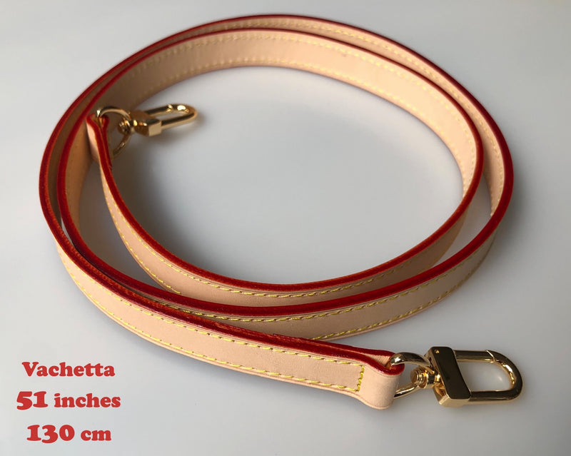 2cm Width - Vachetta Strap, Customized in Any Length, Universal for Designer Tote Crossbody Bag and Top Handle Purse with Gold Claw Clasps