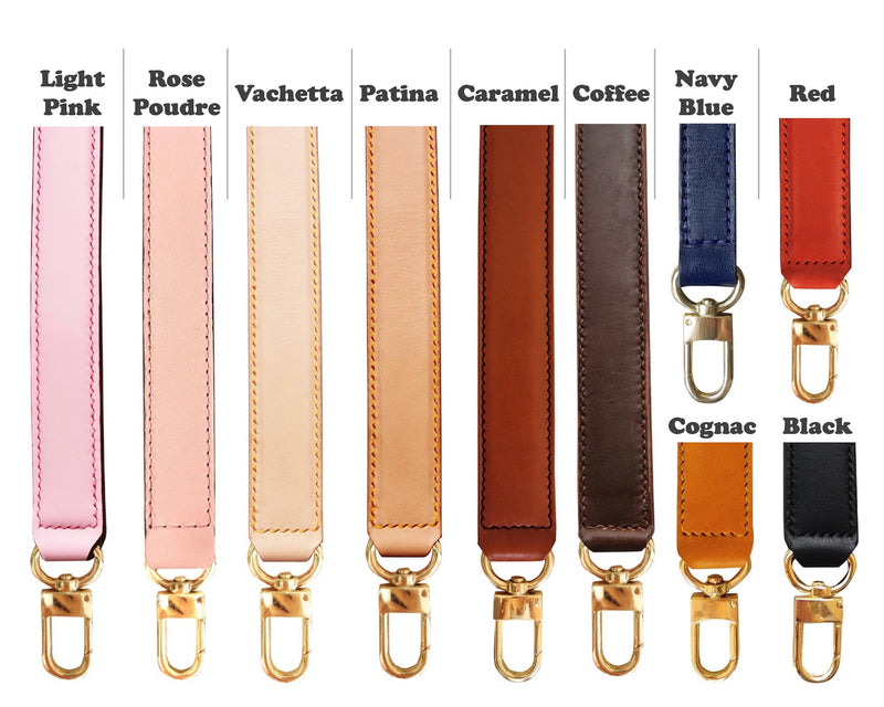 2cm Width - Handbag Strap, Genuine Vachetta Leather, Customized in Any Length, Designer Tote Bag, Top Handle Purse, Gold Silver Brass Clasps