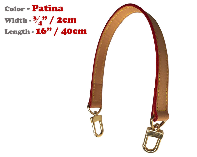 Vachetta Leather Strap for Handbag With Golden Clasp 