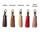 Hand Bag Tassel with Gold  Clasp, Golden Hardware, Full Grain Real Leather, Purse Charm