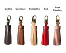Hand Bag Tassel with Gold  Clasp, Golden Hardware, Full Grain Real Leather, Purse Charm